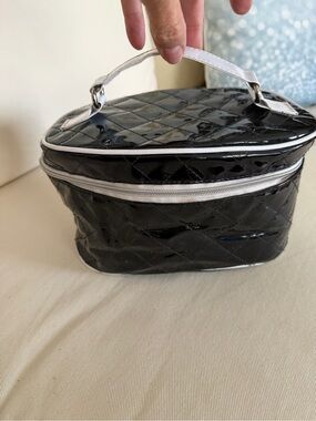 Lancôme Branded Cosmetic Case Black with White Trim